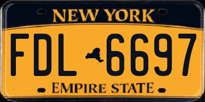 NY license plate FDL6697