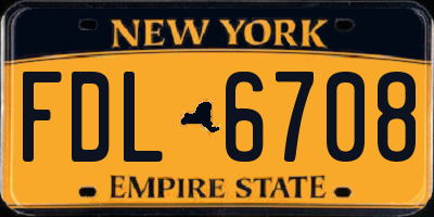 NY license plate FDL6708