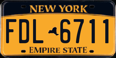 NY license plate FDL6711