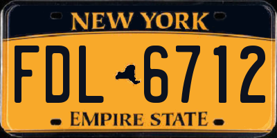 NY license plate FDL6712