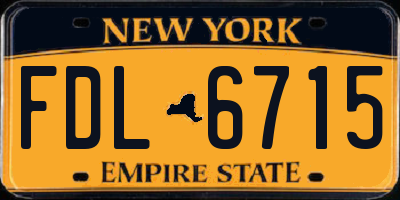 NY license plate FDL6715