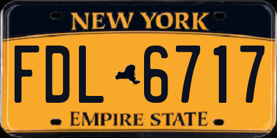 NY license plate FDL6717