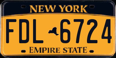 NY license plate FDL6724