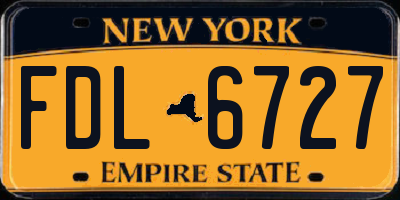 NY license plate FDL6727