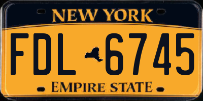 NY license plate FDL6745