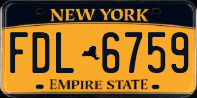 NY license plate FDL6759