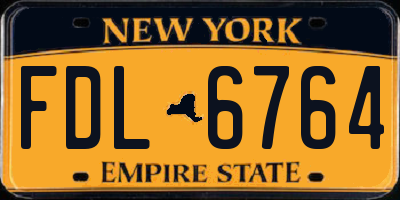 NY license plate FDL6764