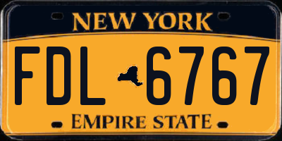 NY license plate FDL6767