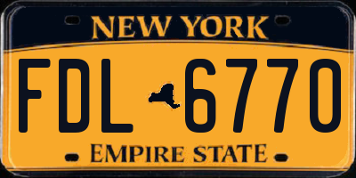 NY license plate FDL6770