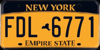 NY license plate FDL6771