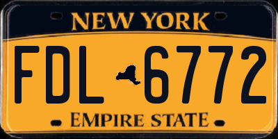 NY license plate FDL6772