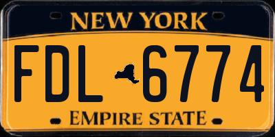 NY license plate FDL6774