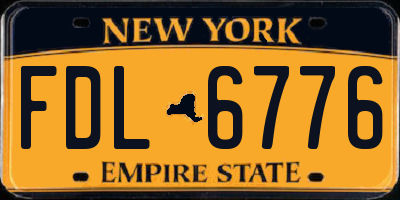 NY license plate FDL6776