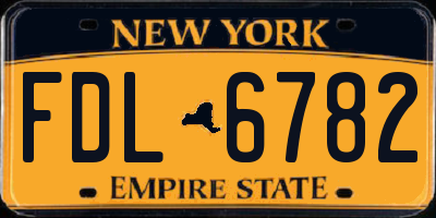 NY license plate FDL6782