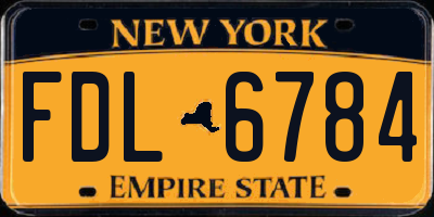 NY license plate FDL6784