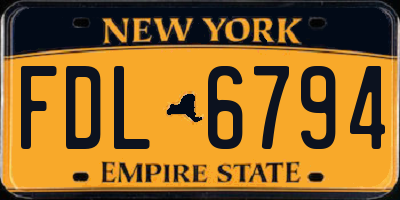 NY license plate FDL6794