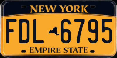 NY license plate FDL6795