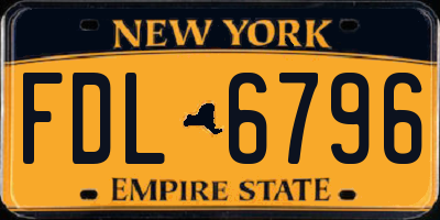 NY license plate FDL6796