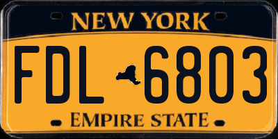 NY license plate FDL6803