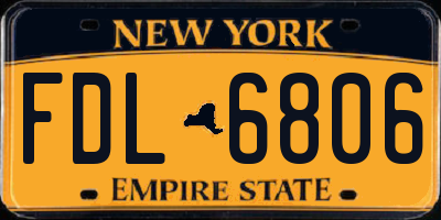 NY license plate FDL6806