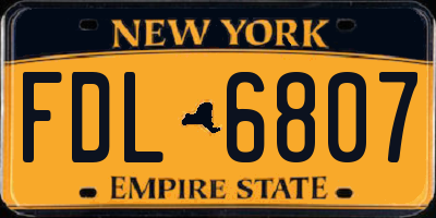 NY license plate FDL6807