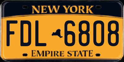 NY license plate FDL6808