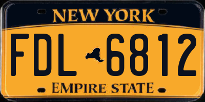 NY license plate FDL6812