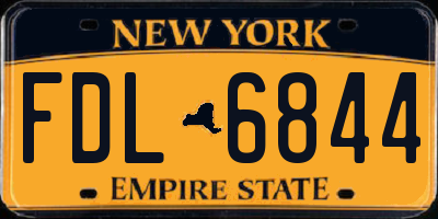 NY license plate FDL6844