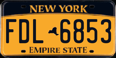 NY license plate FDL6853