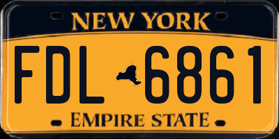 NY license plate FDL6861