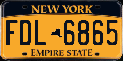 NY license plate FDL6865