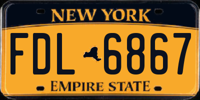 NY license plate FDL6867