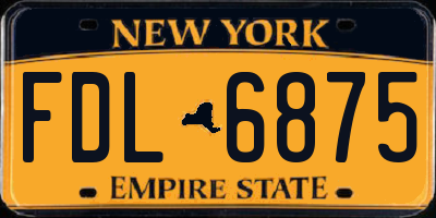 NY license plate FDL6875