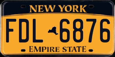 NY license plate FDL6876