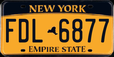 NY license plate FDL6877