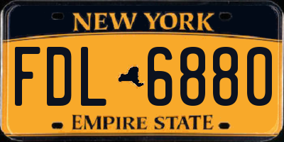 NY license plate FDL6880