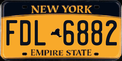 NY license plate FDL6882