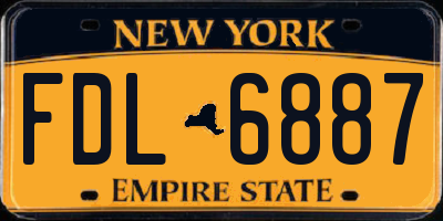 NY license plate FDL6887