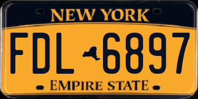 NY license plate FDL6897