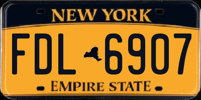 NY license plate FDL6907