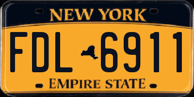 NY license plate FDL6911