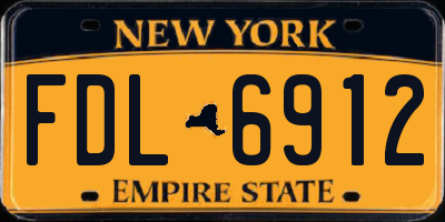 NY license plate FDL6912