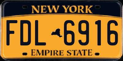 NY license plate FDL6916