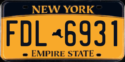 NY license plate FDL6931