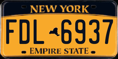 NY license plate FDL6937