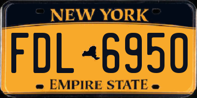 NY license plate FDL6950