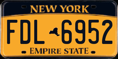 NY license plate FDL6952