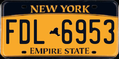 NY license plate FDL6953
