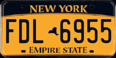 NY license plate FDL6955