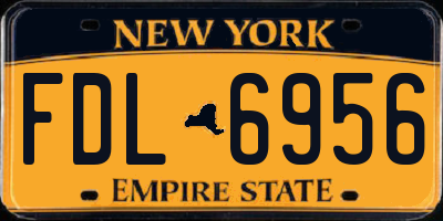 NY license plate FDL6956